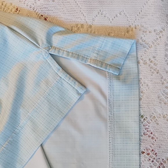 FootJoy Men's 3 Button Polo Size Large Light Blue/White Mini Check - Picture 6 of 12